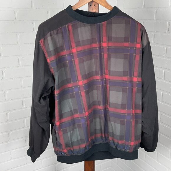 Tourney 1897 Golf‎ Pullover Men Medium Black Red Tartan Plaid GoreTex Waterproof - Picture 1 of 9